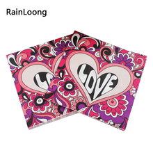 RainLoong-servilletas de papel con estampado de amor Para fiestas, suministros de servilletas de boda, 33CM x 33cm, paquete de 20 unids/paquete 2024 - compra barato