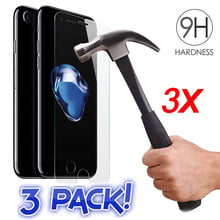 3Pcs 0.26mm 9H HD  Front Back Tempered Glass For iPhone 6 6S 7 8 Plus XR X Xs 11 Pro Max Transparent Screen Protector Film 2024 - buy cheap
