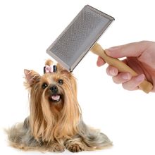 High Quality Pet Grooming Comb Shedding Hair Remove Brush Wood Handle Slicker Dog Cat Supply 2024 - buy cheap