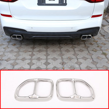 2pcs 304 Stainless Steel Chrome For BMW X3 G01 2018 2019 Year Car-styling Exhaust Tail Pipe Cover Trim Accessories 2024 - buy cheap