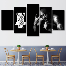 Modern Home Decoration 5 Piece Tupac Amaru Shakur Rapper 2Pac Canvas Art Print Poster Picture Frames Modular Wall Paintings Art 2024 - buy cheap