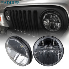 FADUIES 2PCS 7inch 36W Round LED Headlight H4 High/Low Beam LED Headlamp For 2007-2016 Jeep Wrangler JK TJ CJ 2024 - buy cheap