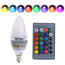 E12 e14 3w rgb led 15 cores em mudança vela lâmpada de controle remoto AC85-265V 2024 - compre barato