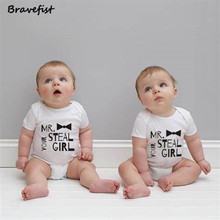 Cute Bowknot Print Newborn Bodysuits Summer Boys Girls Clothes Outfits 0-24Months Short Sleeve Infant Jumpsuits Fashion Overalls 2024 - buy cheap