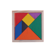 Забавные деревянные Tangram умные Развивающие игрушки для детей головоломка красочные квадратные IQ тетрис игра головоломка 2024 - купить недорого