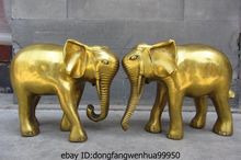 6.5 Chinese Royal Brass Copper Feng Shui Auspicious Lucky Elephant Statue Pair 2024 - buy cheap