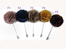 Wholesale - Fashion Women 5CM fabric flower brooch pins stick pins 24pcs/lot 24color for your choice free shipping 2024 - buy cheap