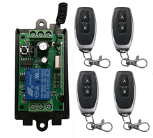 Dc 9v 12v 24v 1 ch 1ch rf interruptor do relé de controle remoto sem fio sistema segurança receptor e transmissor portas garagem persianas