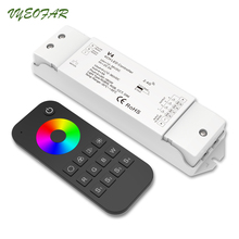 Controle remoto rt4 com led rgbw sem fio, com receptor 2.4ghz v4; entrada 12v 24v; saída 5a * 4 canais dimerizador rgb rgbw 2024 - compre barato