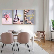 HAOCHU Pink Romantic Bouquet Canvas Painting For Living Room Home Decor Painting Print Poster Simple Nordic Wall Picture 2024 - buy cheap