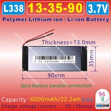 [L338] 3.7V,6000mAH,[133590] Polymer lithium ion / Li-ion battery for tablet pc,mp3,POWER BANK,mp4;DVR 2024 - buy cheap