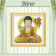 Картина для домашнего декора Будды, рассчитана на холст DMC 14CT 11CT, Китайская вышивка крестом, Набор для вышивки, наборы для вышивки 2024 - купить недорого