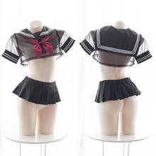 Lolita-disfraz de Cosplay erótico para chica, uniforme escolar, conjunto de lencería Sexy Kawaii, trajes de marinero, Tops cortos, falda 2024 - compra barato