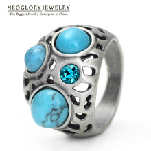 Neoglory Jewelry Blue Simulated Tophus Vintage Finger Rings for Women Girls Hot Selling Birthday 2020New Gifts 2024 - buy cheap