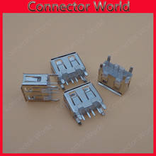 (200Pcs/lot) A Type Flat Angle (180 Degree) Female USB PCB Connector Socket, USB Jack Plug 2024 - buy cheap