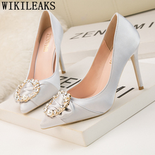 Evening Shoes Crystal Heels Women Pumps Dress Shoes Women Elegant Shoes Rhinestone Heels Women Wedding Shoes Tacones Mujer Modis 2024 - buy cheap