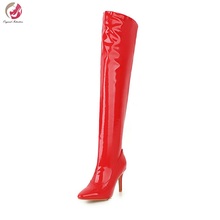 Original Intention Women Over-the-Knee Boots Stylish Pointed Toe Thin High Heels Boots Sexy Black Red Shoes Woman US Size 4-16 2024 - buy cheap