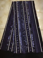 Tecido de renda bordado africano, tecido de renda bordado com lantejoulas 2024 - compre barato