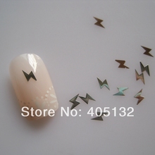 Approx. 1000pcs/bag Metal Silver lightning Design Non-adhesive Metal Slices Nail Art Decoration MS-248-1 2024 - buy cheap