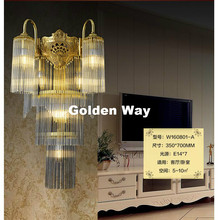 Lámpara de pared de latón E14, candelabro de pared LED de diseño clásico europeo, latón, con pantalla de vidrio, Lustre, novedad 2024 - compra barato