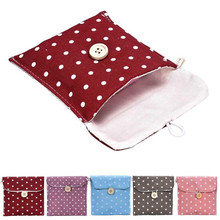 Cotton storage bag Polka Dot Organizer Storage Hold Sanitary Napkin Girl Cotton Diaper Sanitar Korean Style Storage Bag 2feb14 2024 - buy cheap