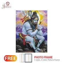 Pintura de diamante bricolagem de diamante quadrado completo 5d "senhor shiva" 3d bordado ponto de cruz pintura em mosaico decoração de índia arte religiosa 2024 - compre barato