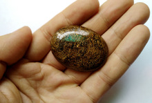 Bronze natural contas de pedra cabochão 30x40mm pedra oval pedras preciosas cabochão para pingente anel rosto 1 peça 2024 - compre barato