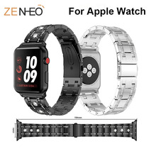 Pulseira de liga de alumínio para apple watch, series 4/3/2/1 38mm 42mm 40mm 44mm, bracelete para apple watch 2024 - compre barato