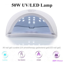 High Power 50W Dual UV LED Nail Lamp Nail Dryer For Gel Polish Curing Light with Bottom 30s/60s/99s Timer LCD Display Lamp 2024 - buy cheap