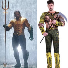 Fantasia masculina de aquaman, traje para cosplay adulto de dia das bruxas, cosplay artístico, fantasia de carnaval, natal, traje de festa 2024 - compre barato