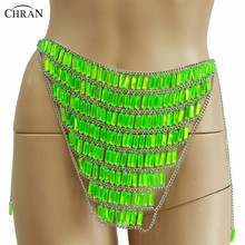 Chran Women's Underwear Sequin Body Chain Sexy Canival Burning Man Chain Showgirl Dress Decor Dance Jewelry 2024 - buy cheap