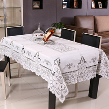 Toalha de mesa para mesa de chá, toalha de mesa lavável de estilo europeu vazada com flores 2024 - compre barato