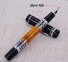 Yiren Celluloid Calligraphy Fountain Pen Bent Nib Beautiful Silver Flower Pattern Ink Pen Business Office Home School Supplies 2024 - buy cheap