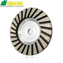 SHDIATOOL 1pc Aluminum Based Grinding Cup Wheel 4inch Diamond Grinding Disc Lower Noise for Granite Marble Dia 100mm M14 Thread 2024 - buy cheap