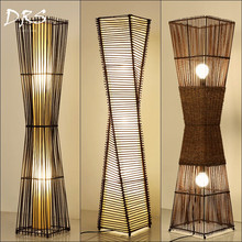 Lámpara de pie de madera japonesa para sala de estar, dormitorio, Hotel, bambú, lámpara Led de pie 2024 - compra barato