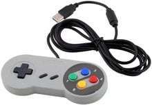 Controle usb com fio, joystick para snes, pc e mac, 1 peça 2024 - compre barato