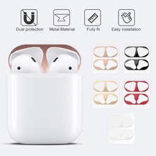 Pegatina protectora antipolvo para Apple AirPods 2 1, funda protectora de Metal a prueba de polvo, accesorios para AirPod 2 1 2024 - compra barato