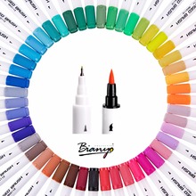 Bianyo Watercolors brush Pen Colored Markers 48 Colors Marker Art Pens Sketch Drawing For Stationery School Supplies Markers 2024 - buy cheap