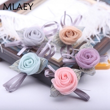 MLAEY 4pcs Handmade  flowers for craft wedding appliques garment accessories DIY Fabric  for Wedding Party Craft Home 19603 2024 - buy cheap
