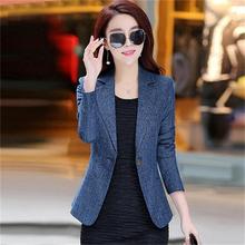 Autumn new slim ladies small suit long-sleeved casual ol temperament suit jacket large size S-4XL small suit jacket short tide 2024 - buy cheap