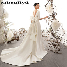 Mbcullyd Glamorous Backless A-Line Wedding Dresses 2020 Half Sleeves Formal Bridal Dress For Women Fashionable Vestido de Noiva 2024 - buy cheap