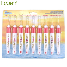 Looen 9Pcs/Set Led Crochet Hooks Mix  2.5mm-6.5mm Knitting Needles Weave Sewing Tools Set With Battery For Night Crochet Tools 2024 - buy cheap