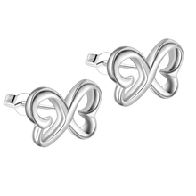 double love heart butterfly high quality free shipping Silver Earrings for women fashion jewelry earrings /UXXVTWOW ZPDHZZTR 2024 - buy cheap