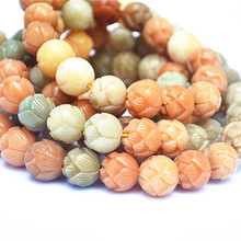Wholesale weathered color Natural Bodhi Bracelets Carved Lotus Bodhi Buddha Bead Hand String  DIY Tibetan Style PendantNecklace 2024 - buy cheap
