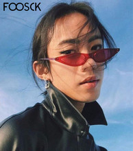 Солнцезащитные очки в стиле ретро FOOSCK, брендовые дизайнерские очки в винтажном стиле, маленькие солнцезащитные очки «кошачий глаз» 2024 - купить недорого