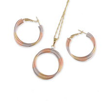 MxGXfam-Conjunto de joyería de oro dorado, 14 K, rosa, blanco 2024 - compra barato