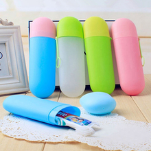 Candy Color Toothbrush Toothpaste Storage Bottle with Cover Traveling Portable Hanging Eco-Friendly PP Bathroom Supplies 9D0018 2024 - buy cheap