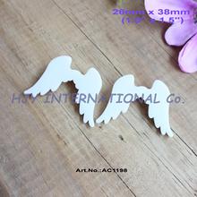 (20pcs/lot) 38mm Acrylic Angel Wings Ornaments Jewelry Accessories White Color 1.5" -AC1198 2024 - buy cheap