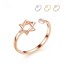 Женское Открытое кольцо с гексаграммой, 3 цвета 2024 - купить недорого