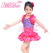 MiDee-trajes de baile de Jazz para niñas, trajes de satén con lentejuelas, trajes de baile 2024 - compra barato